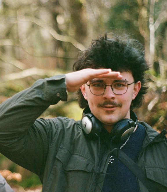 Chris Gray salutes you in an adventurous manner